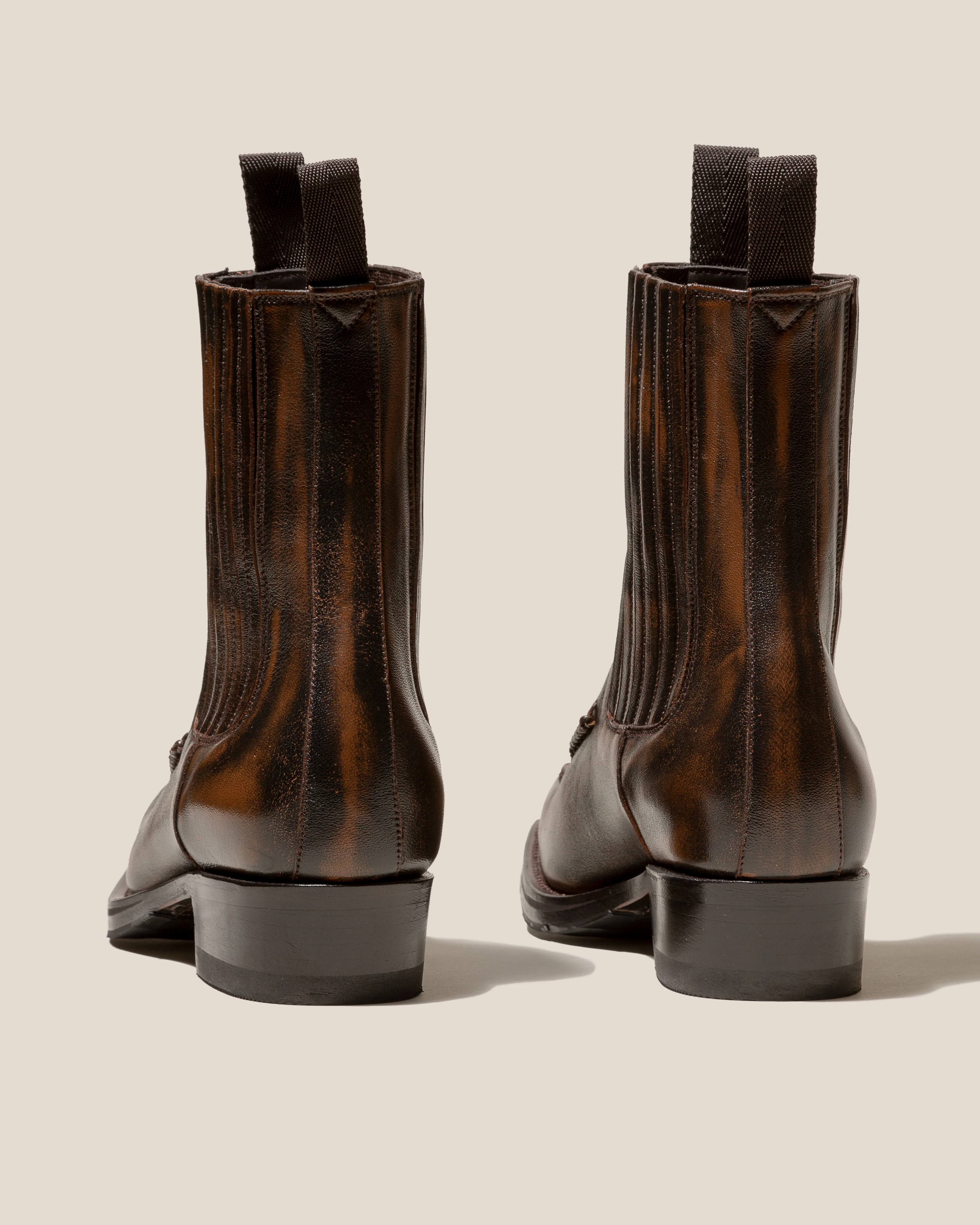 AGULLA - Men's Square-Toe Braided Detail Chelsea Boot - Image 4