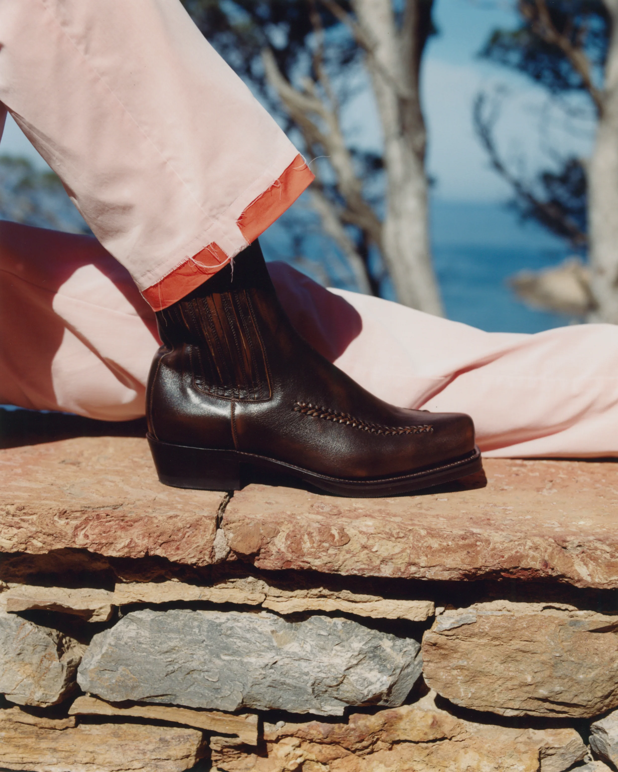AGULLA - Men's Square-Toe Braided Detail Chelsea Boot - Image 6