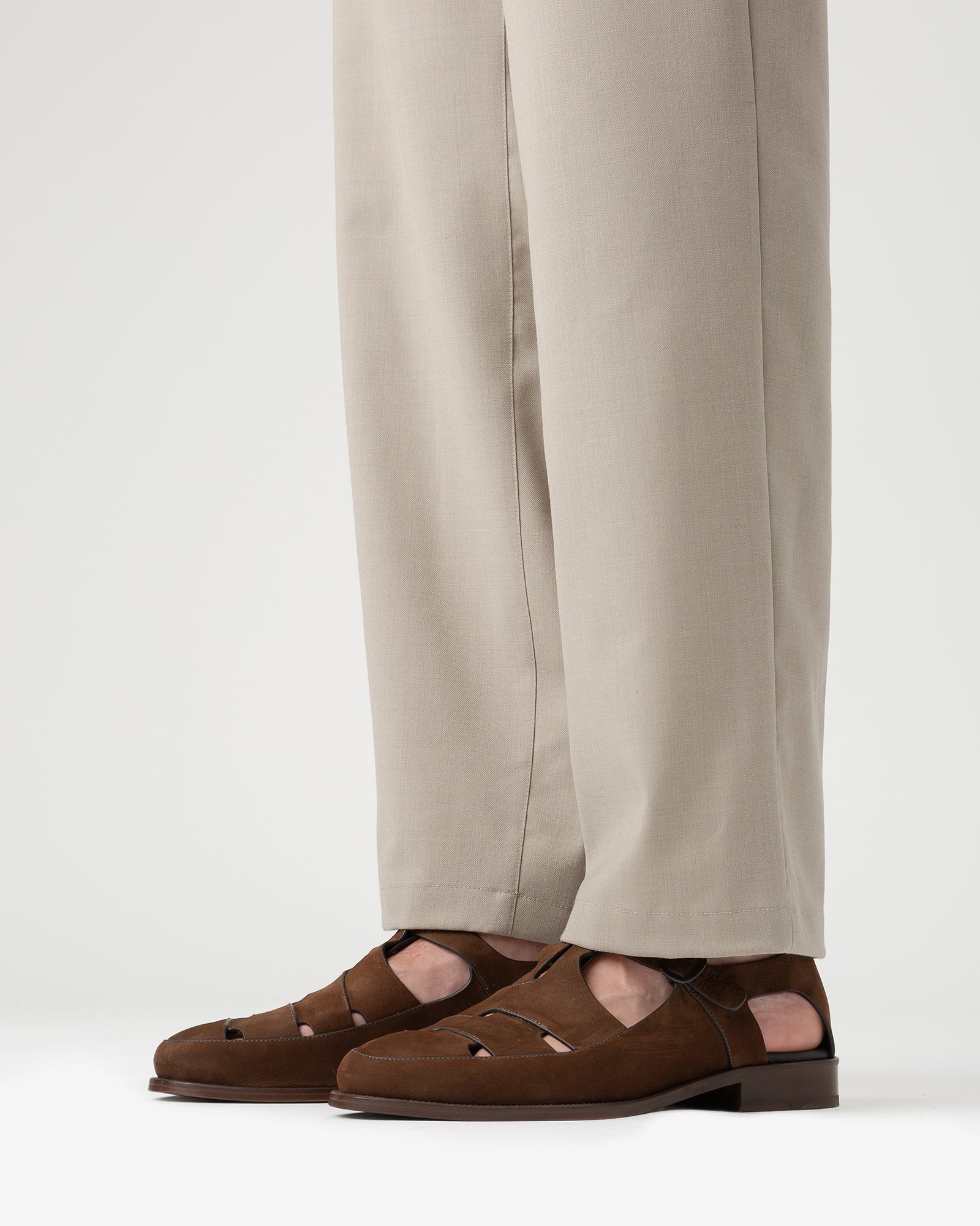 BESSO NUBUCK - Men's Woven T-bar Sandal - Image 6