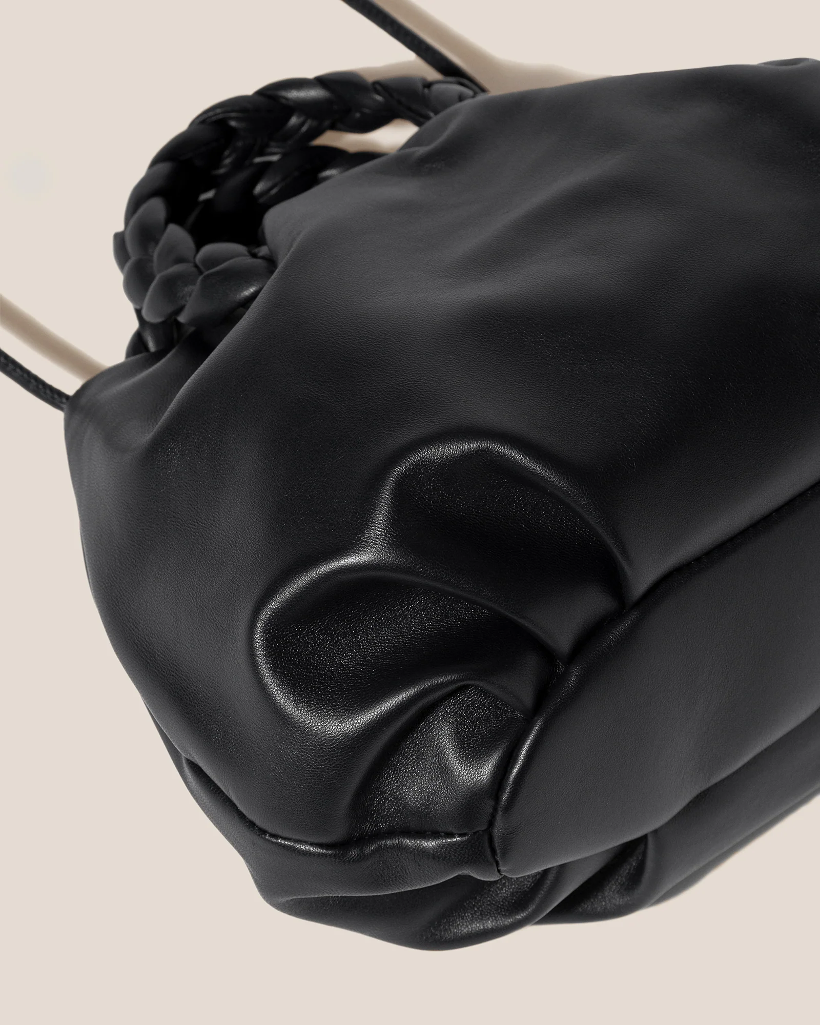 BOMBON M - Medium Plaited-handle Leather Handbag - Image 5