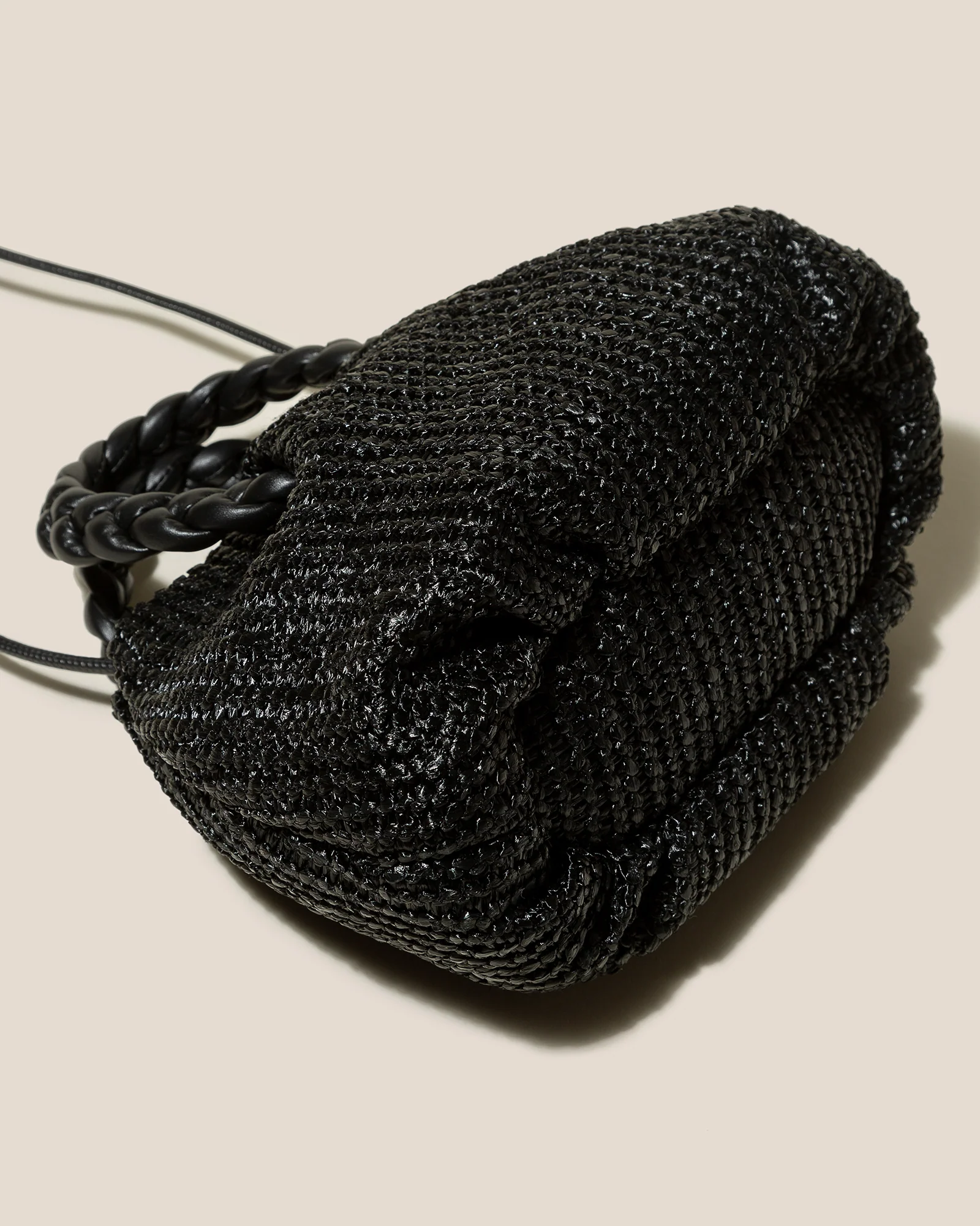 BOMBON M RAFFIA - Medium Plaited-handle Raffia Handbag - Image 4