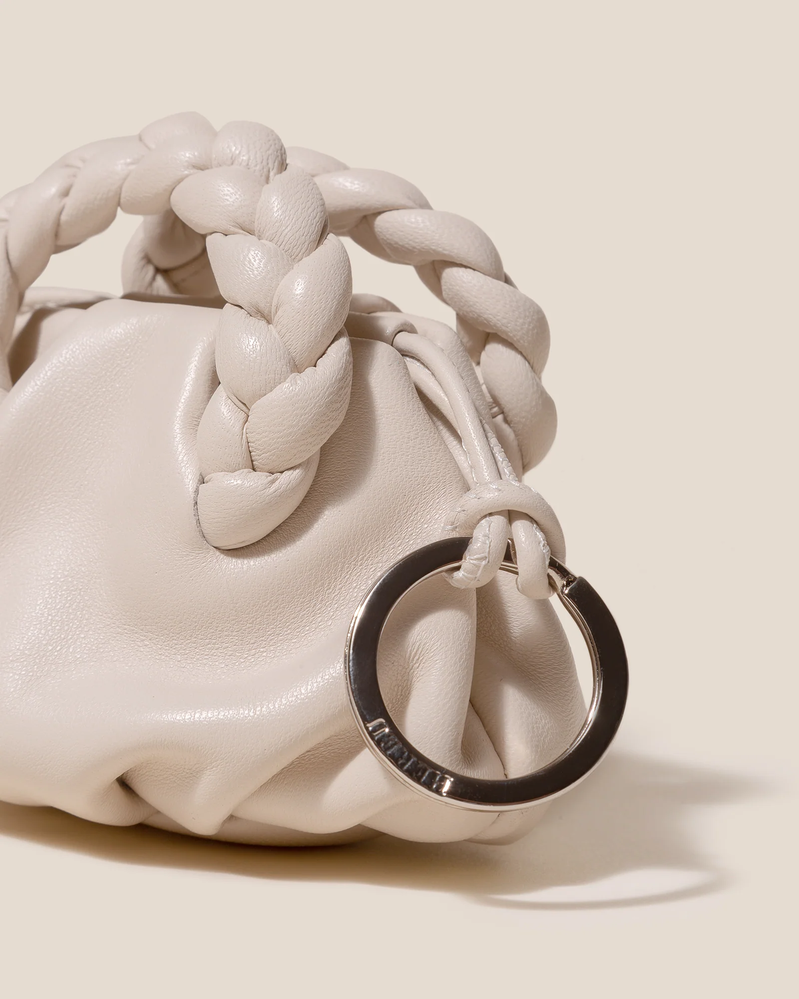 BOMBON MINI PURSE - Plaited-Handle Leather Keychain Purse - Image 4