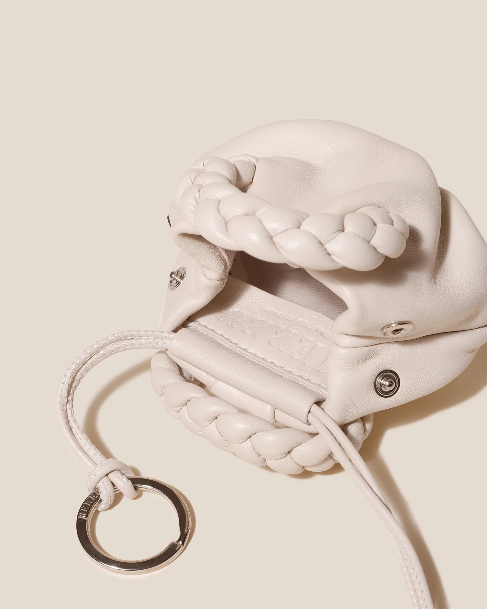 BOMBON MINI PURSE - Plaited-Handle Leather Keychain Purse - Image 5