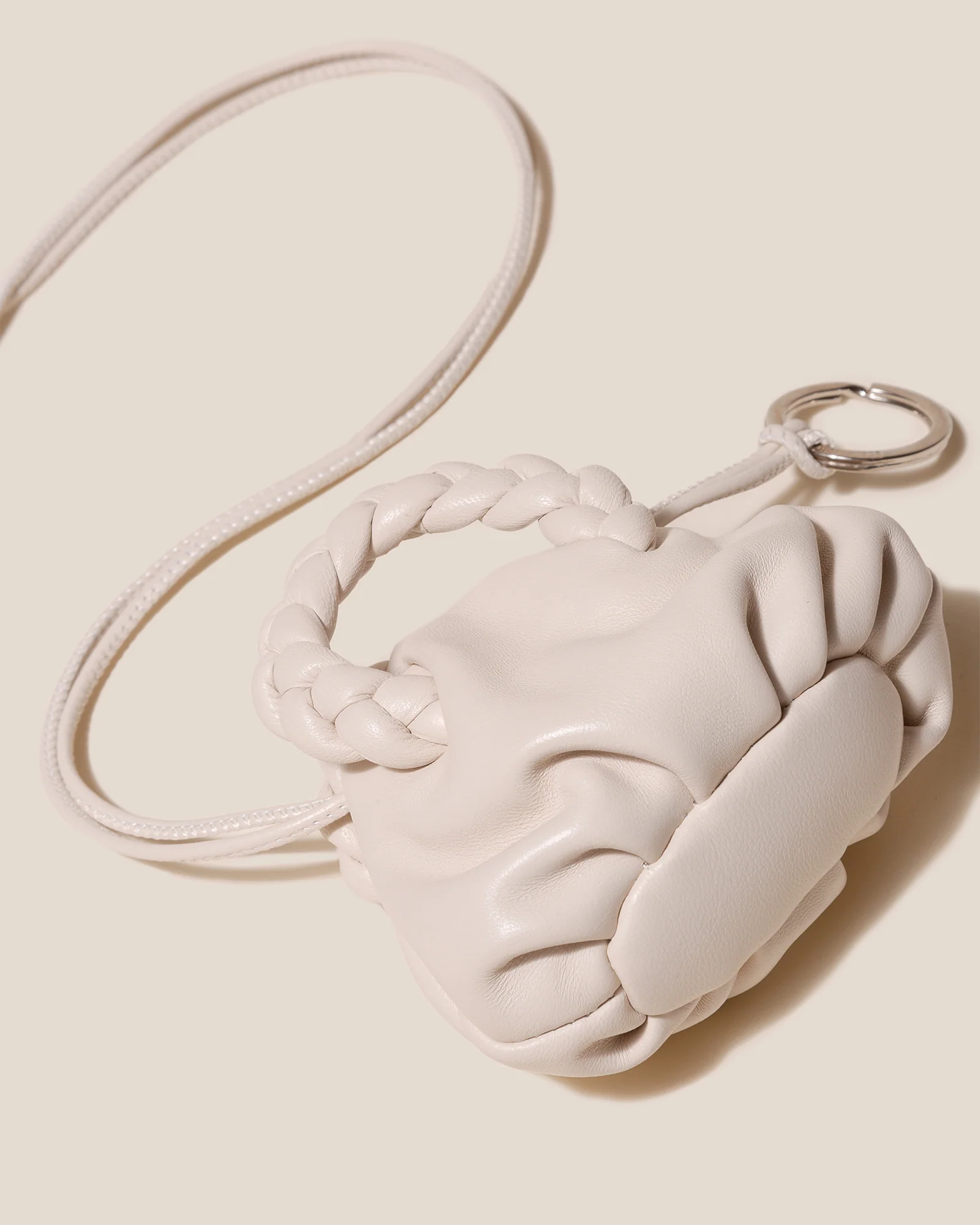 BOMBON MINI PURSE - Plaited-Handle Leather Keychain Purse - Image 6