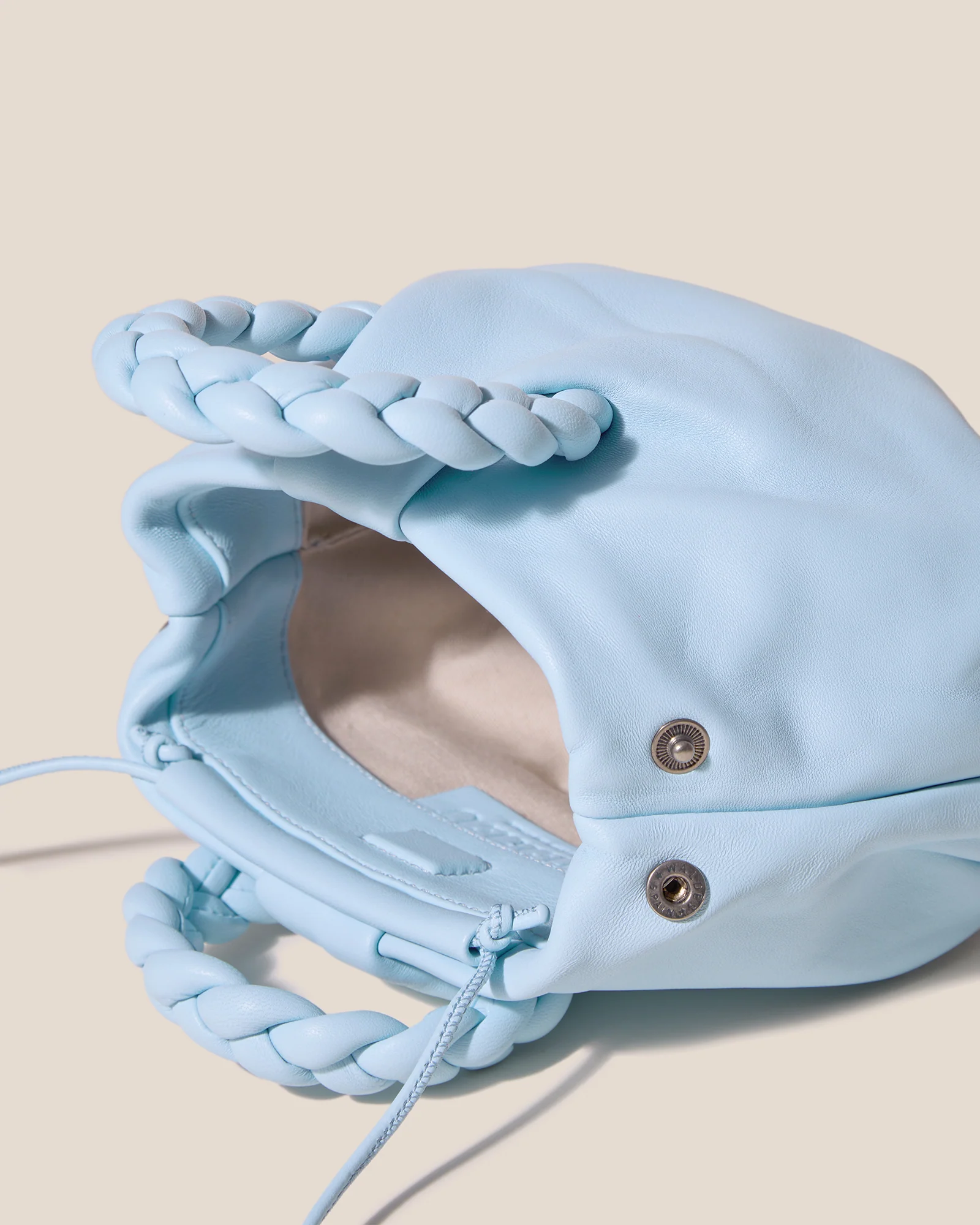 BOMBON - Plaited-handle Leather Handbag - Image 3
