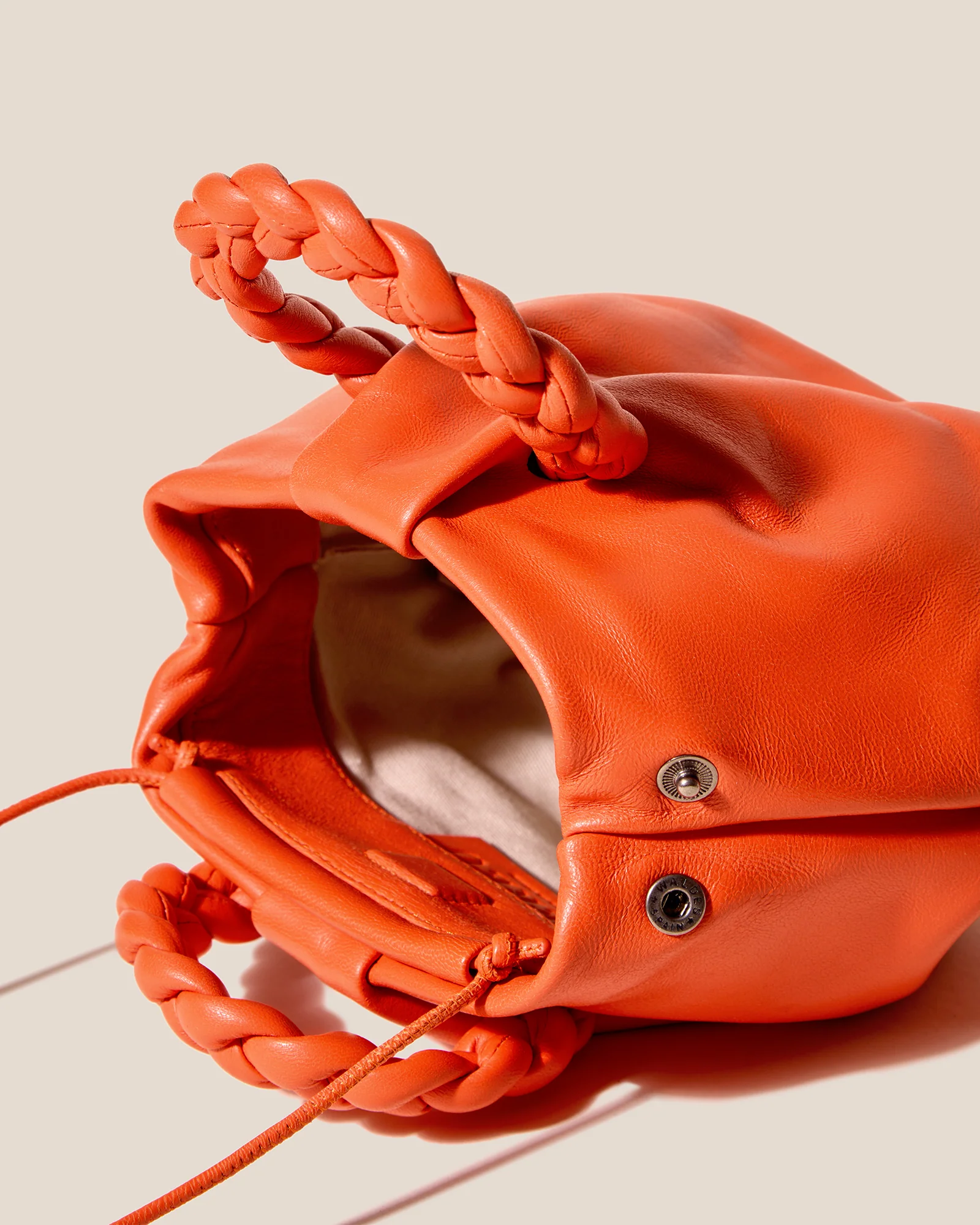 BOMBON - Plaited-handle Leather Handbag - Image 3
