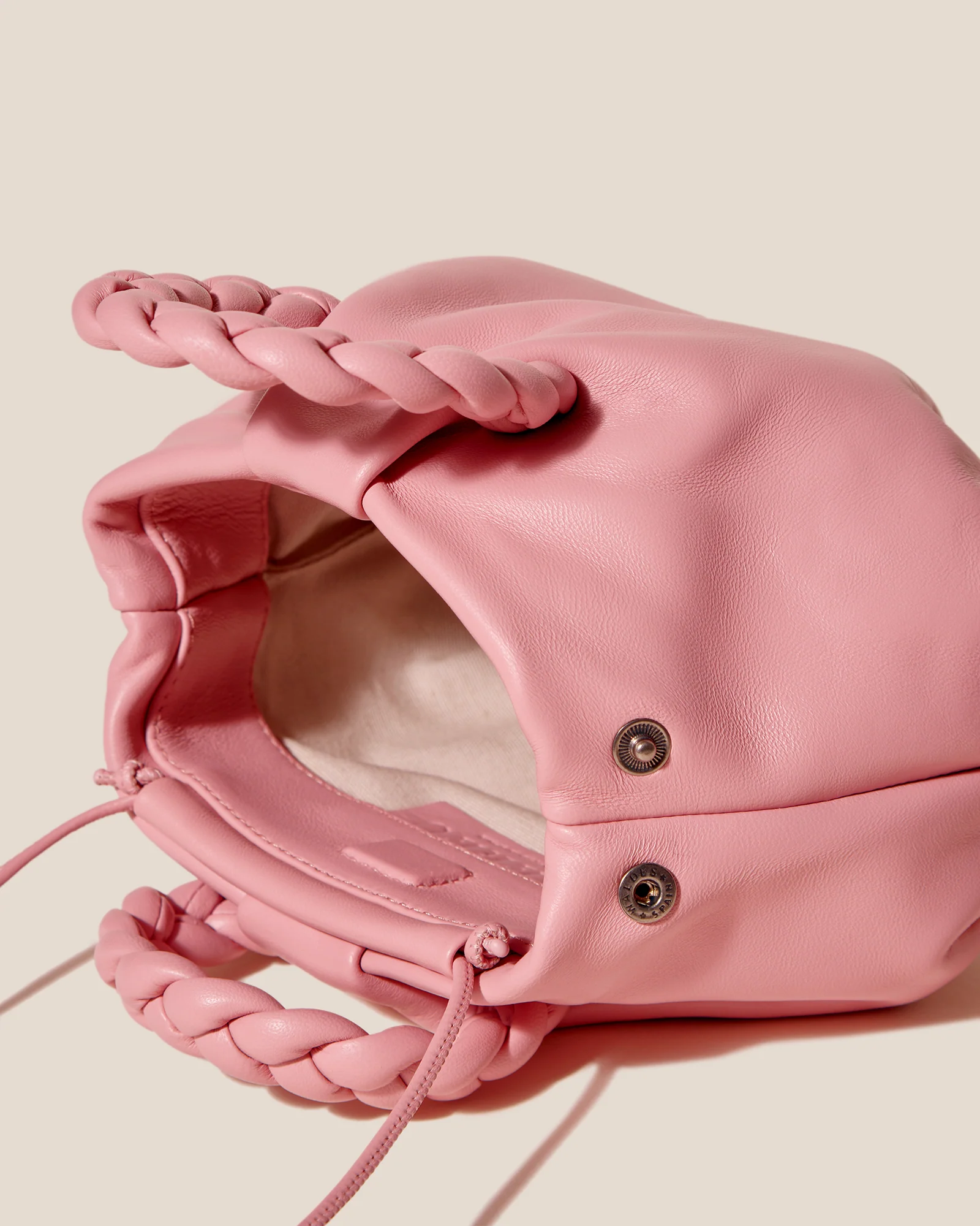 BOMBON - Plaited-handle Leather Handbag - Image 3