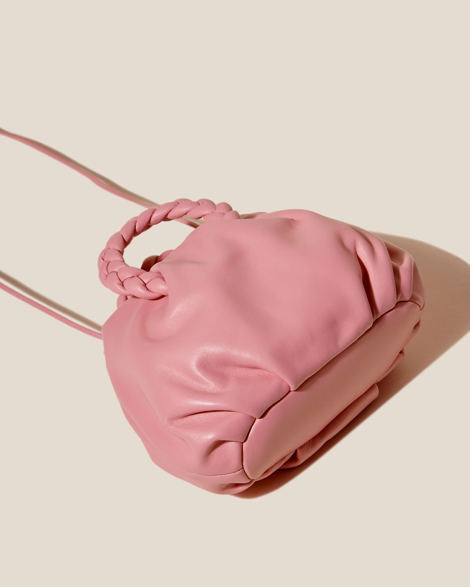 BOMBON - Plaited-handle Leather Handbag - Image 4