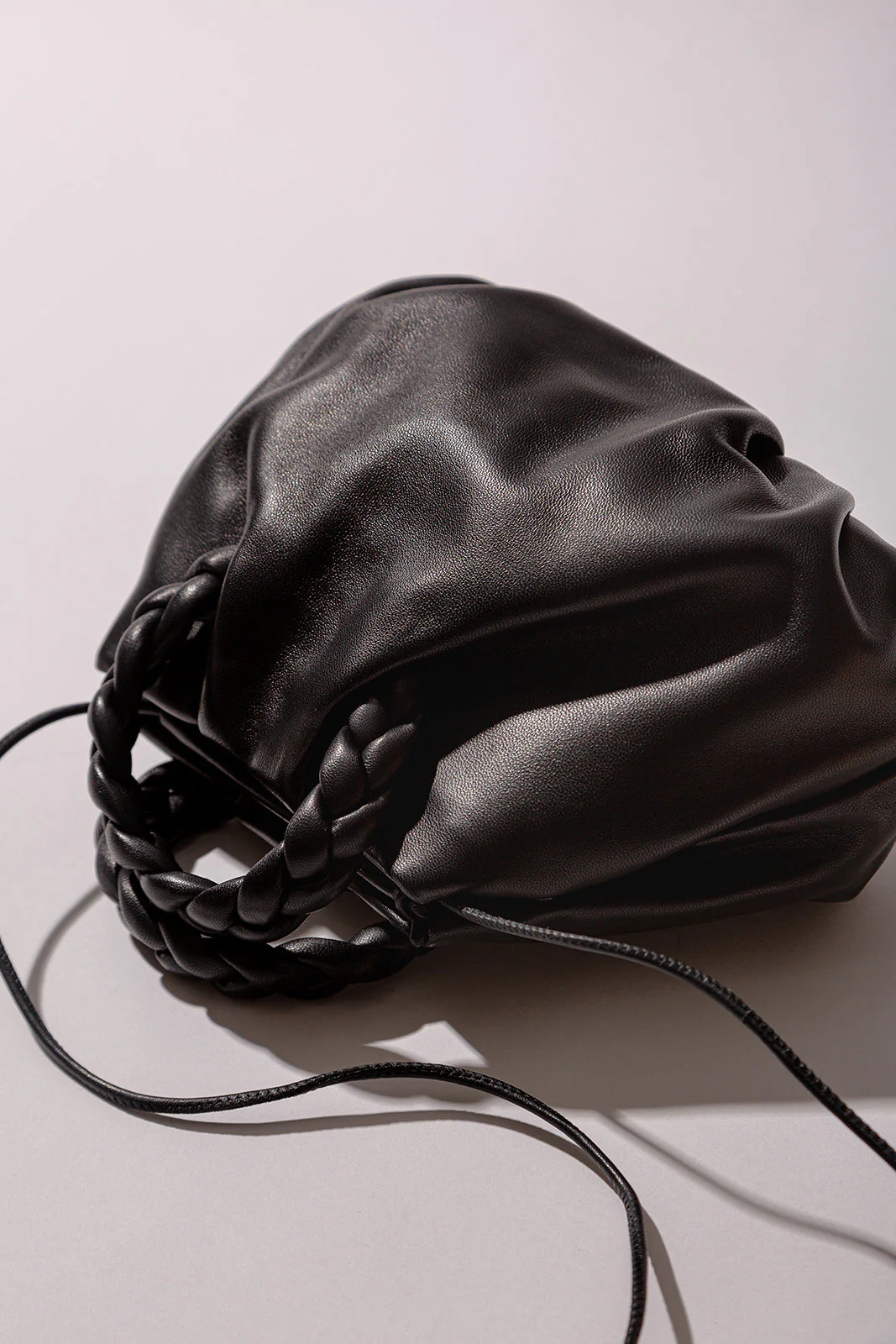 BOMBON - Plaited-handle Leather Handbag - Image 5