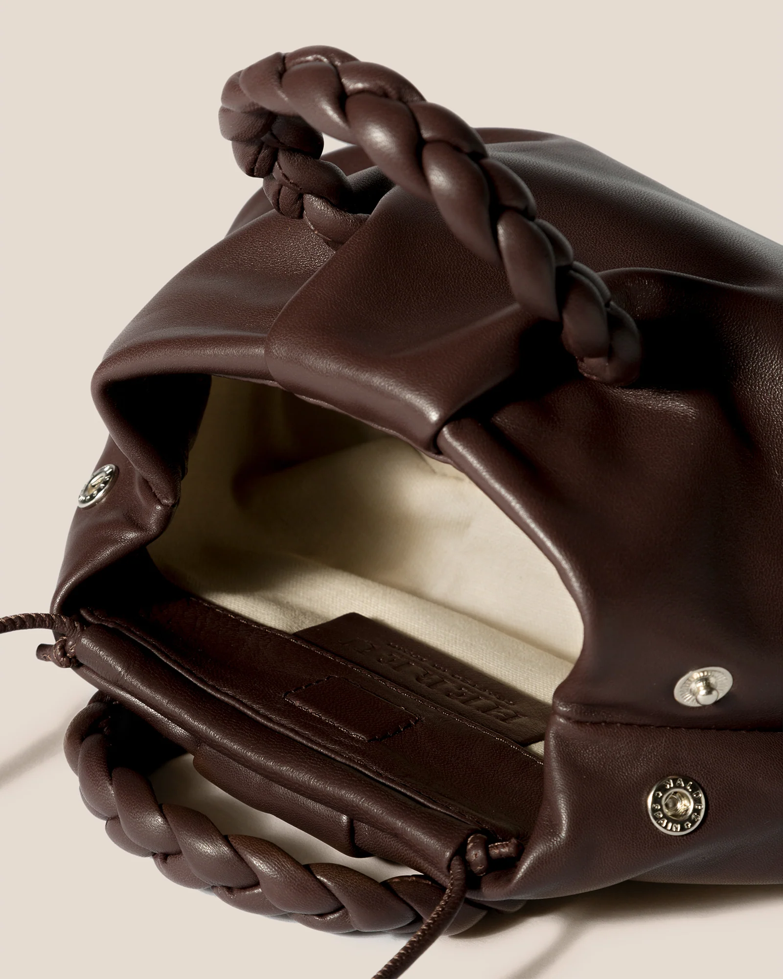 BOMBON - Plaited-handle Leather Handbag - Image 3