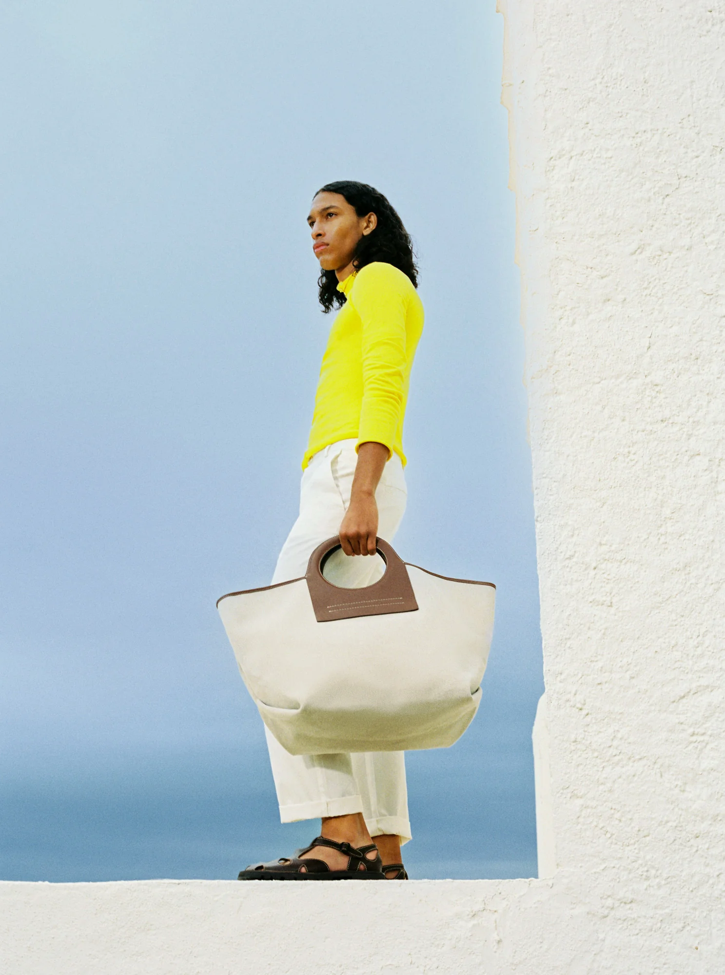 CALA L - Leather-trimmed Canvas Tote Bag - Image 5
