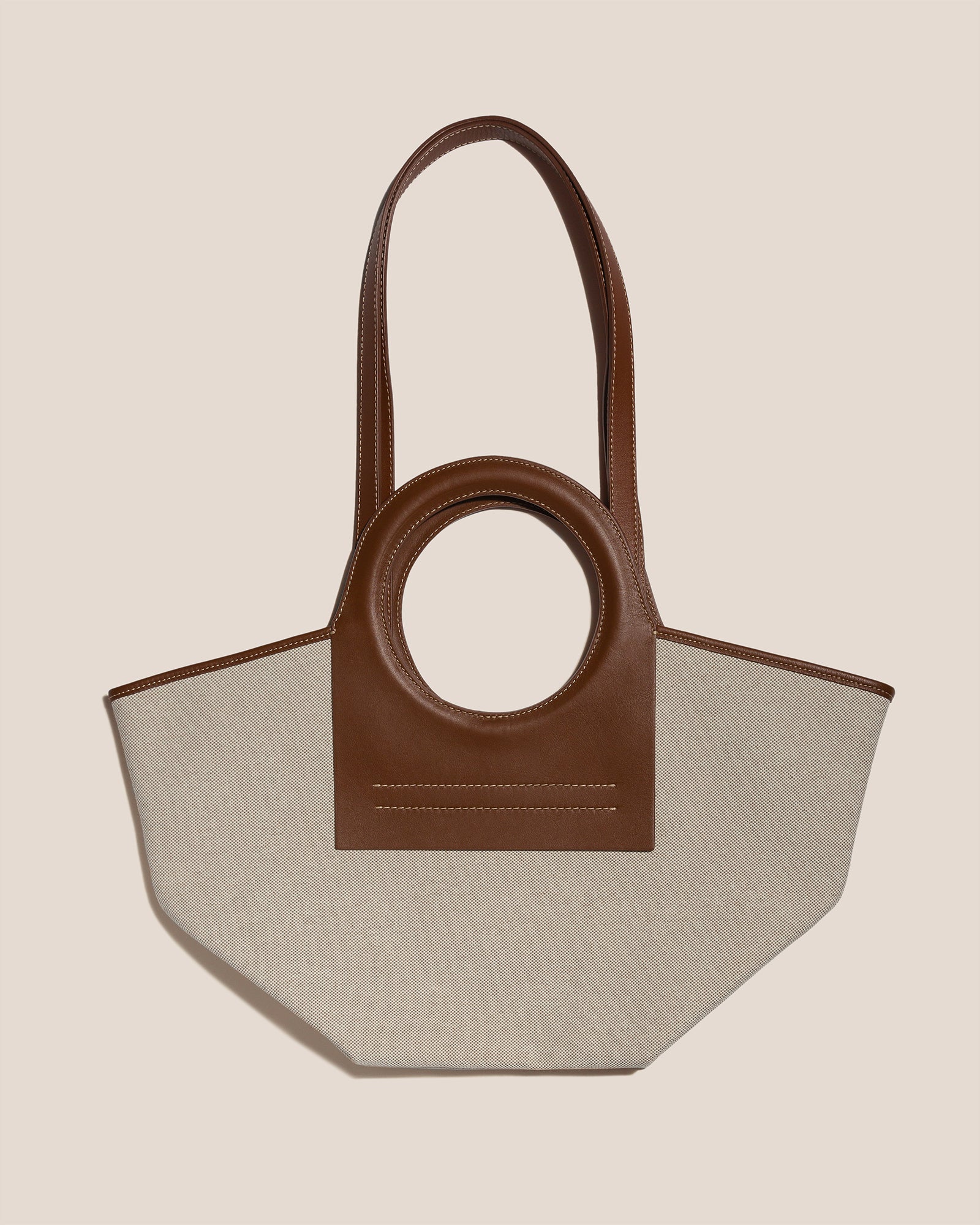 CALA S - Leather-trimmed Canvas Tote Bag - Image 3