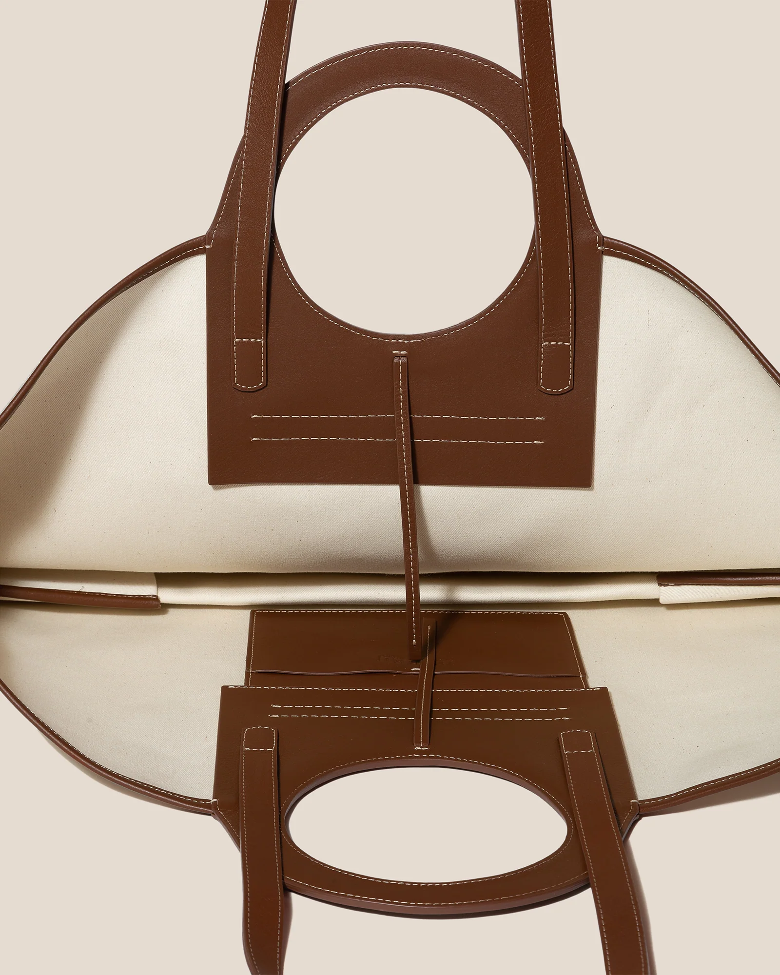 CALA S - Leather-trimmed Canvas Tote Bag - Image 4