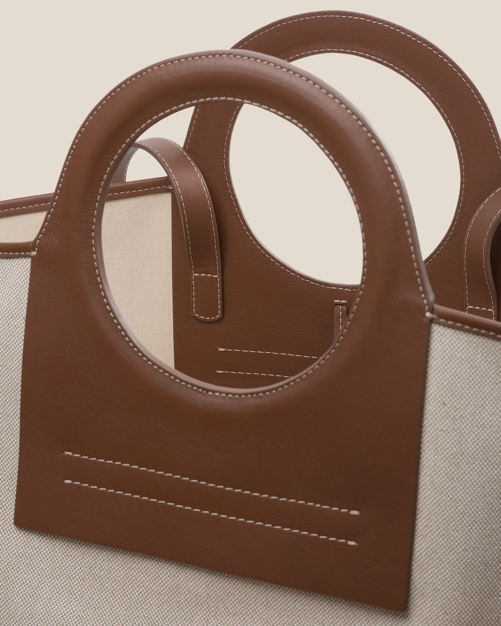 CALA S - Leather-trimmed Canvas Tote Bag - Image 5