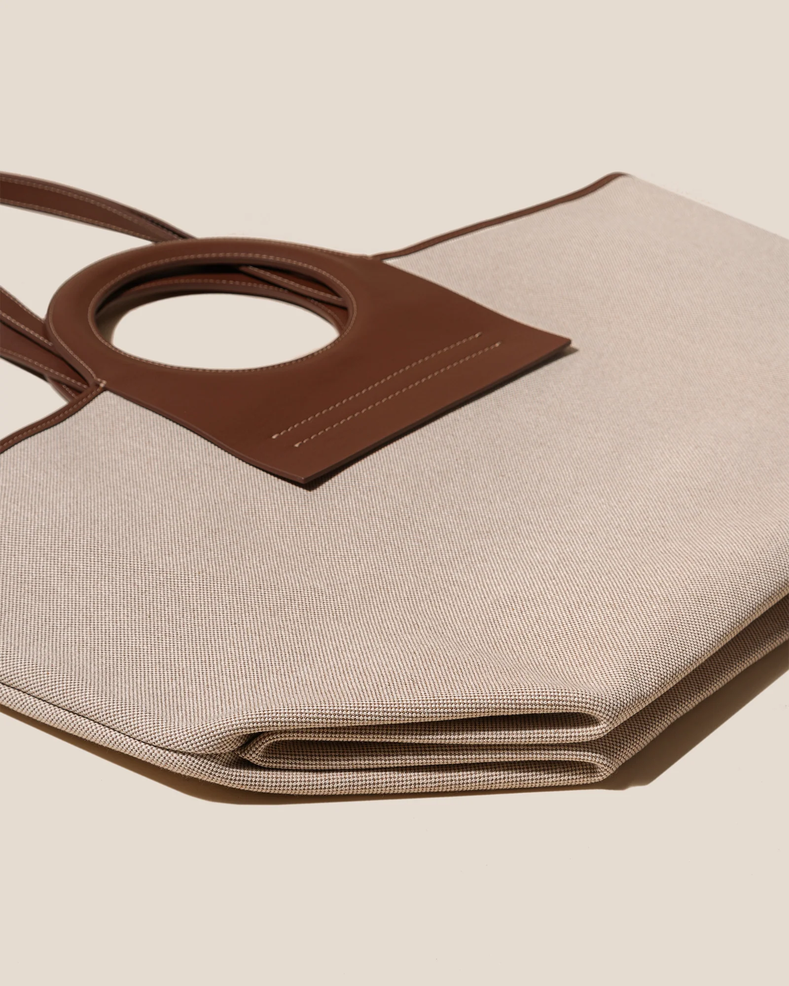 CALA S - Leather-trimmed Canvas Tote Bag - Image 7