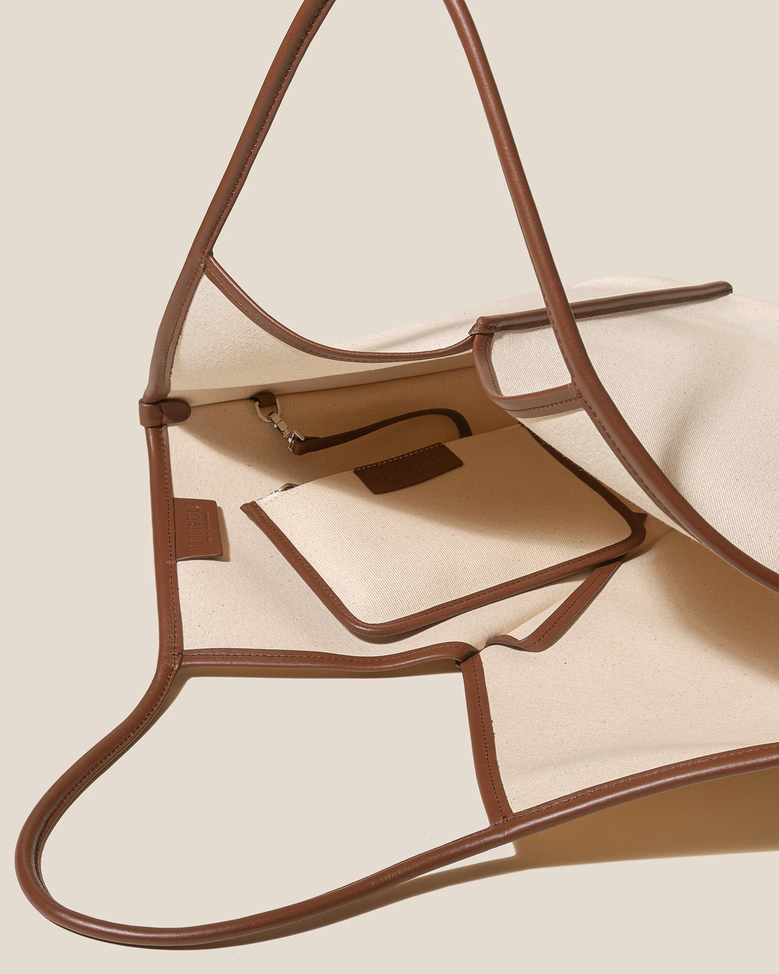 CALELLA - Leather-trimmed Organic Cotton Tote Bag - Image 3