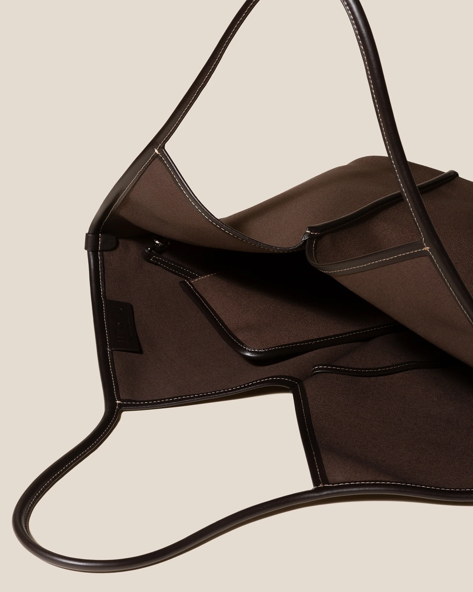 CALELLA - Leather-trimmed Organic Cotton Tote Bag - Image 4