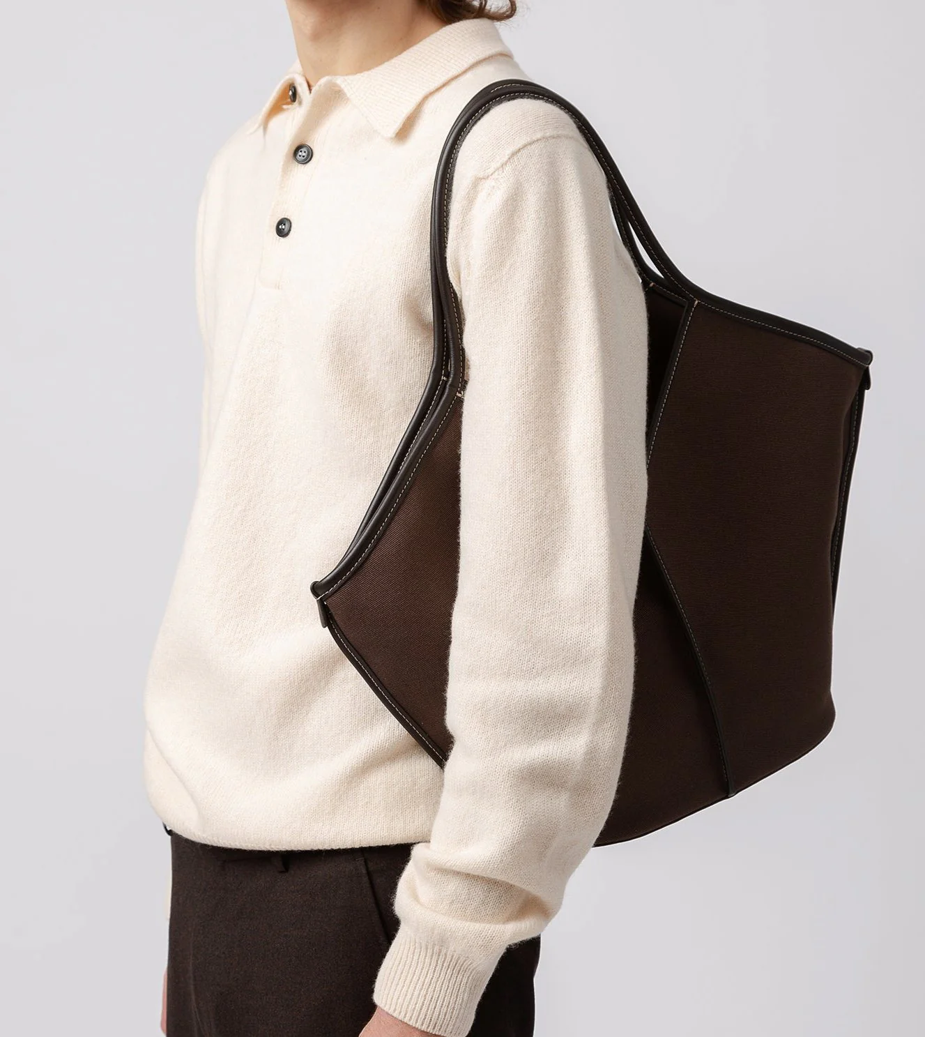 CALELLA - Leather-trimmed Organic Cotton Tote Bag - Image 6