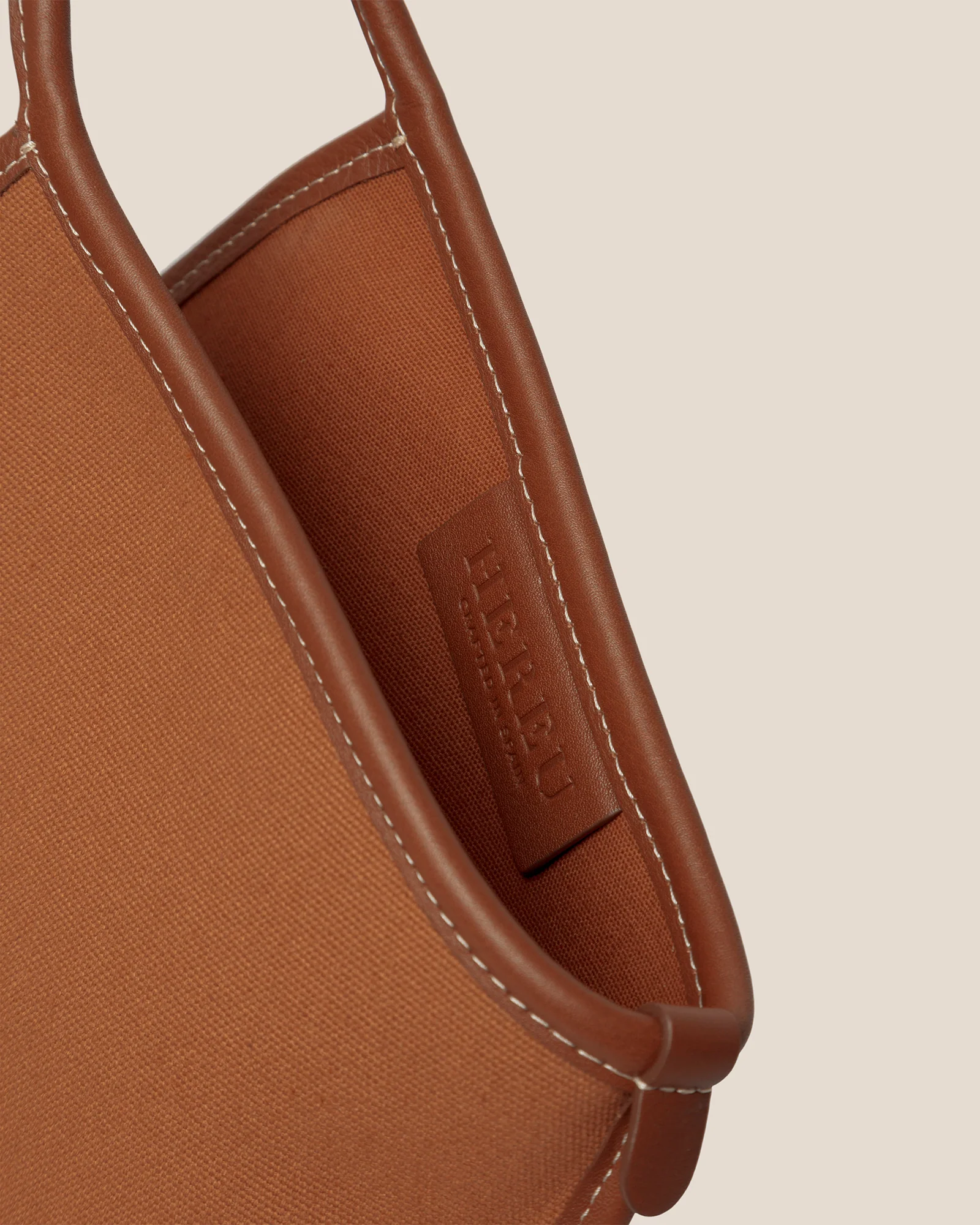 CALELLA - Leather-trimmed Organic Cotton Tote Bag - Image 3