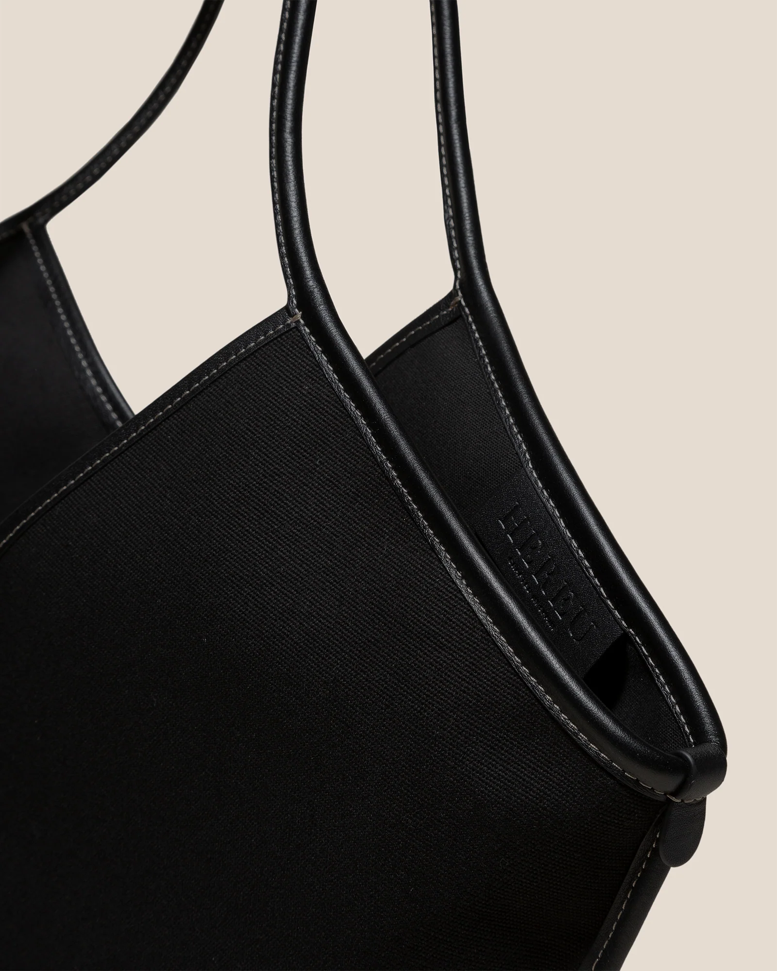 CALELLA - Leather-trimmed Organic Cotton Tote Bag - Image 3
