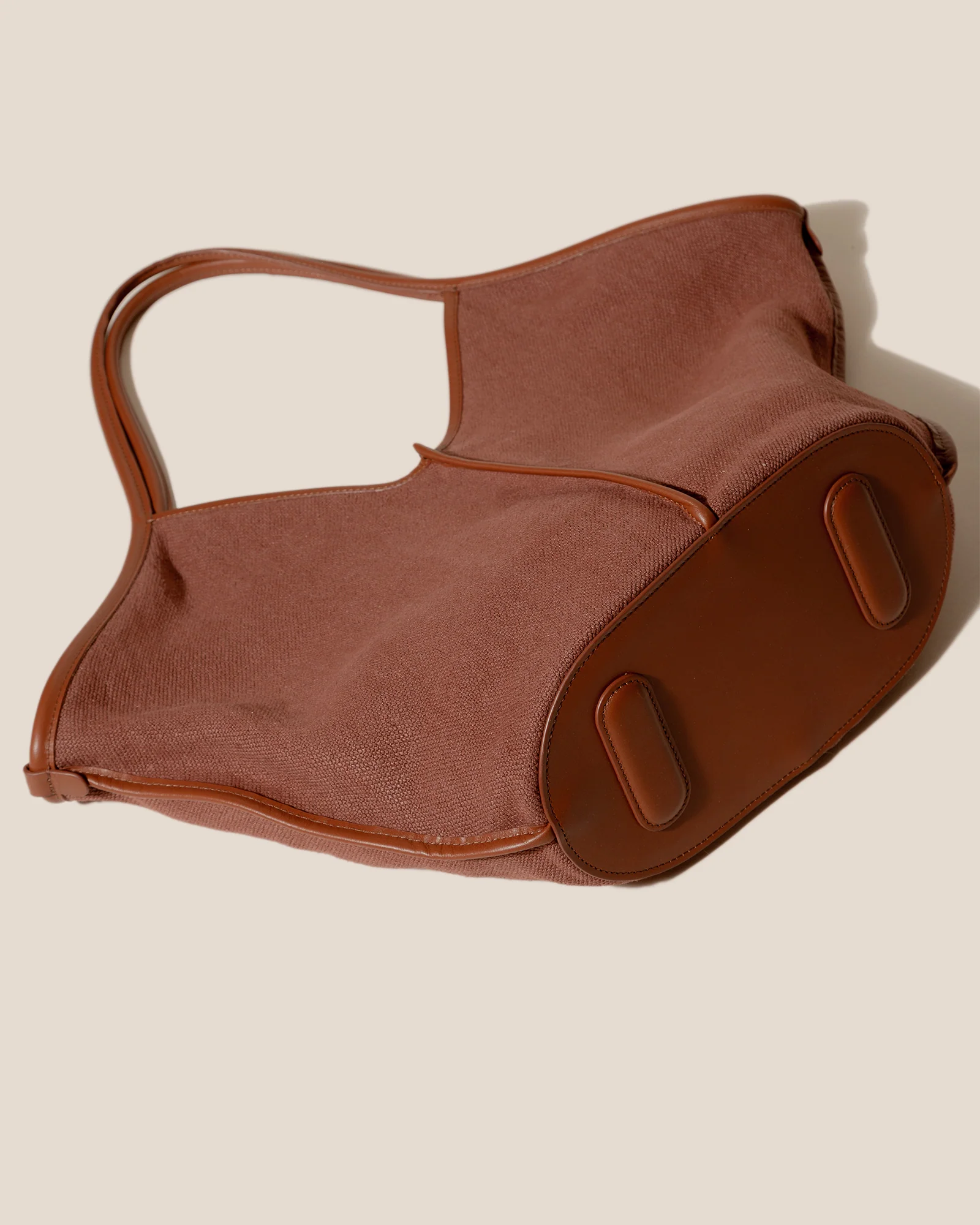 CALELLA SOFT LINEN - Leather-trimmed Tote Bag - Image 4