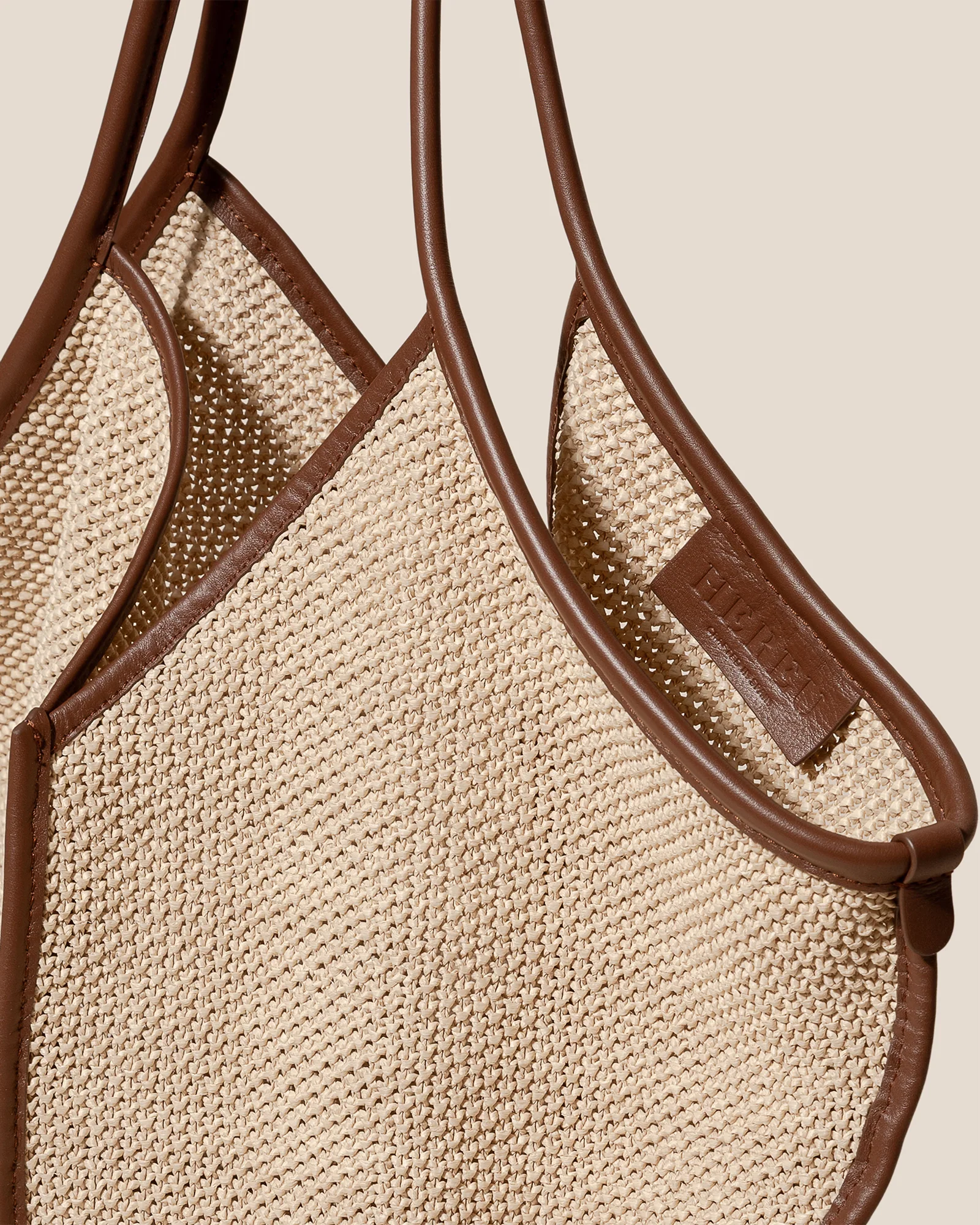 CALELLA SOFT RAFFIA - Leather-trimmed Tote Bag - Image 3