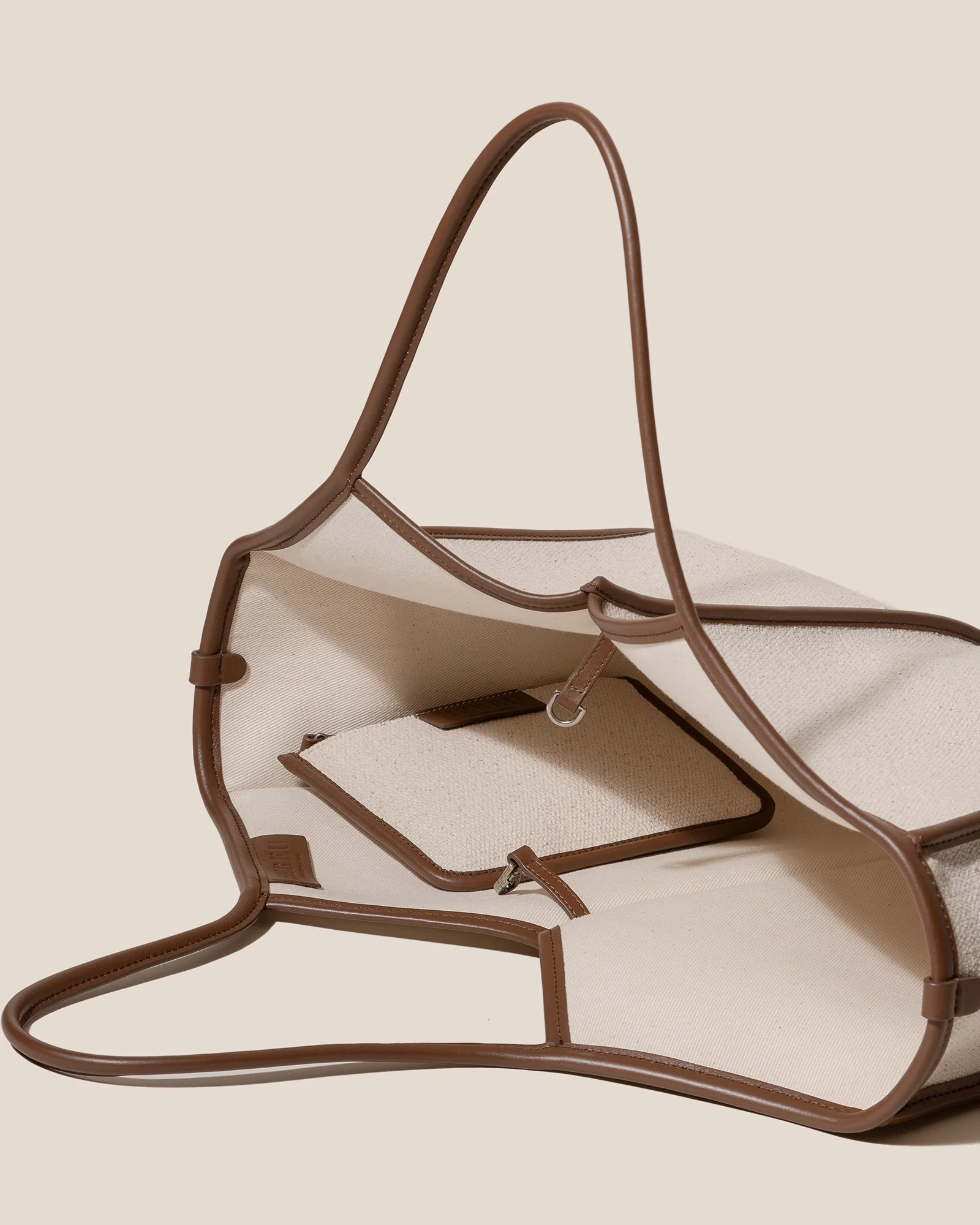 CALELLA SQUARED MEDIUM CANVAS - Leather-trimmed Tote Bag - Image 3