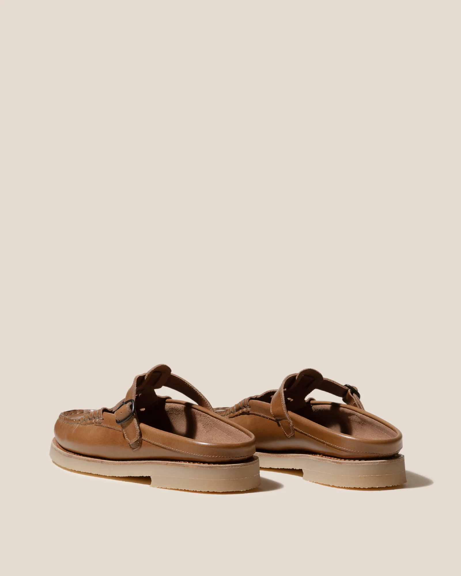 FERRIOL MULE RUBBER VEG TAN - Men's Woven T-bar Mule Loafer - Image 3