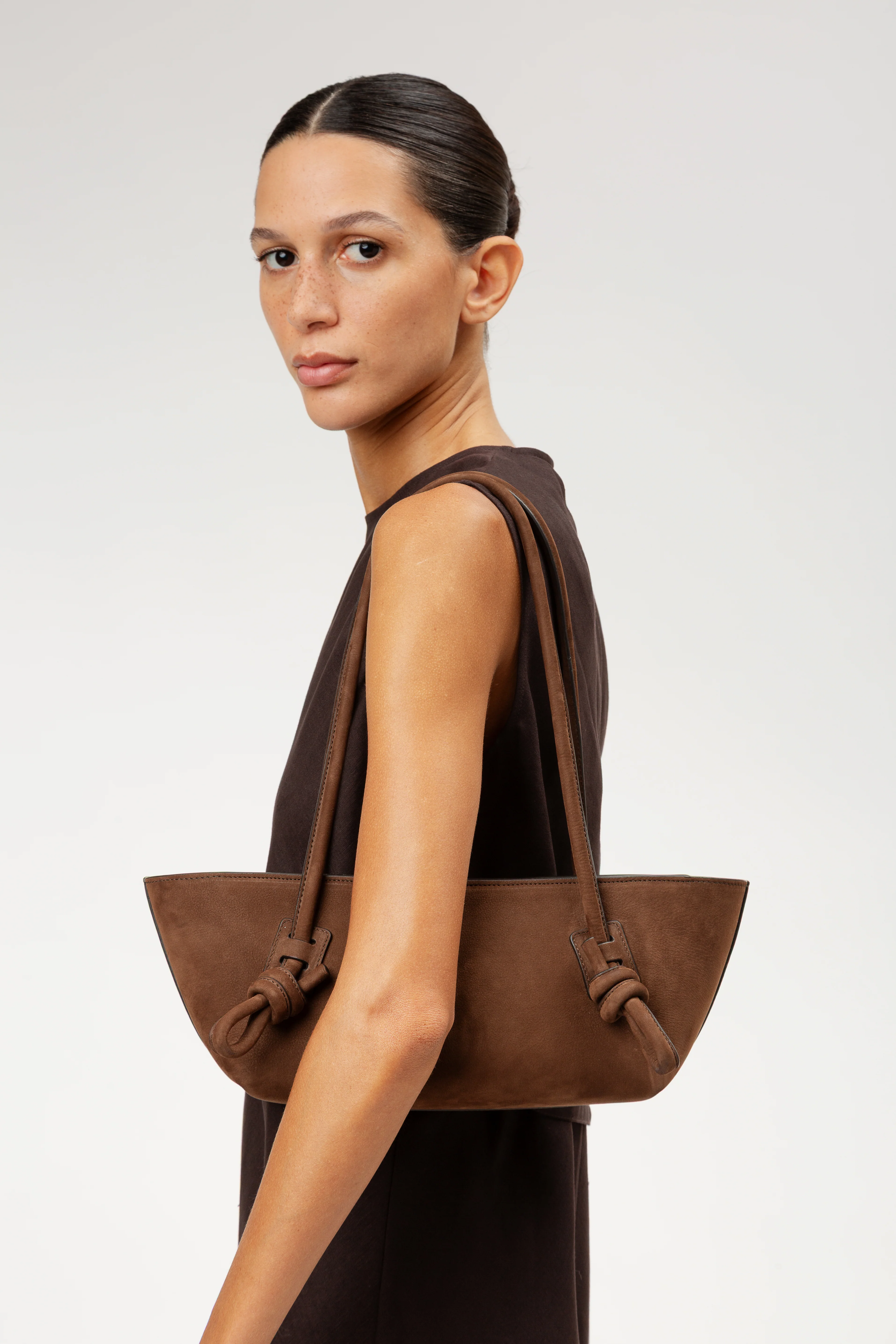 FLECA NUBUCK - Knotted-handle Shoulder Bag - Image 5