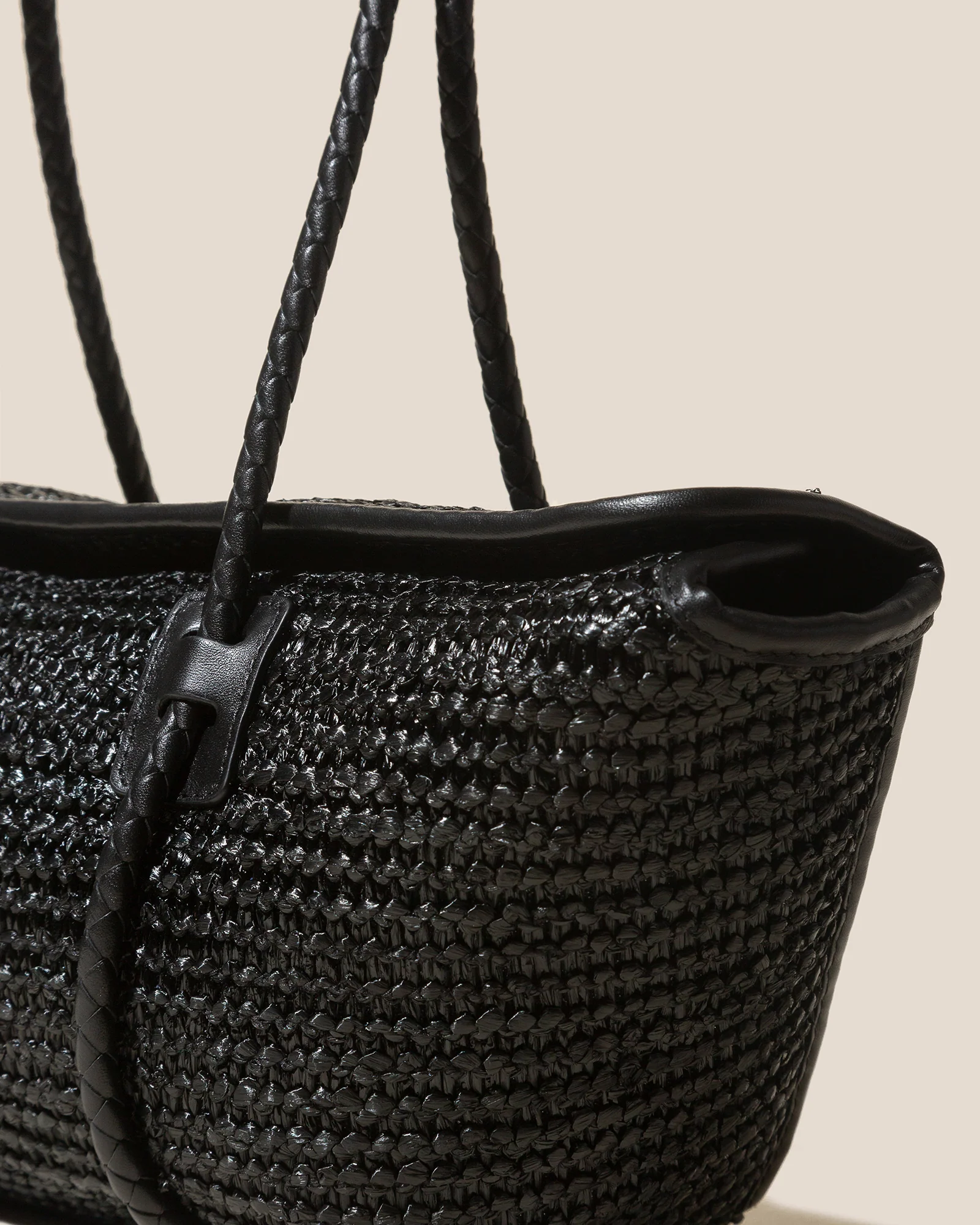 FORNA RAFFIA - Leather Framed Shoulder Bag - Image 3