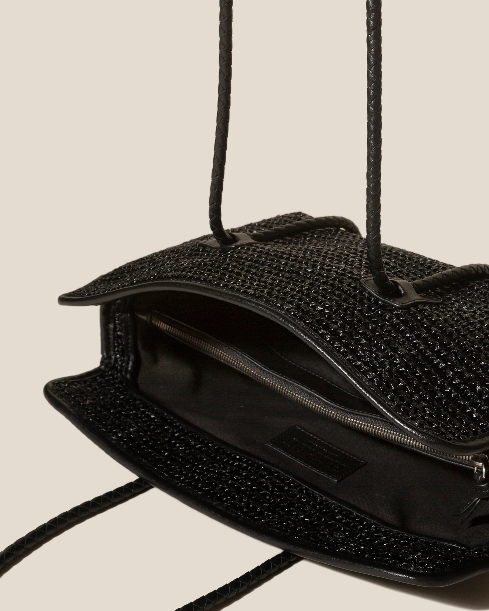 FORNA RAFFIA - Leather Framed Shoulder Bag - Image 4