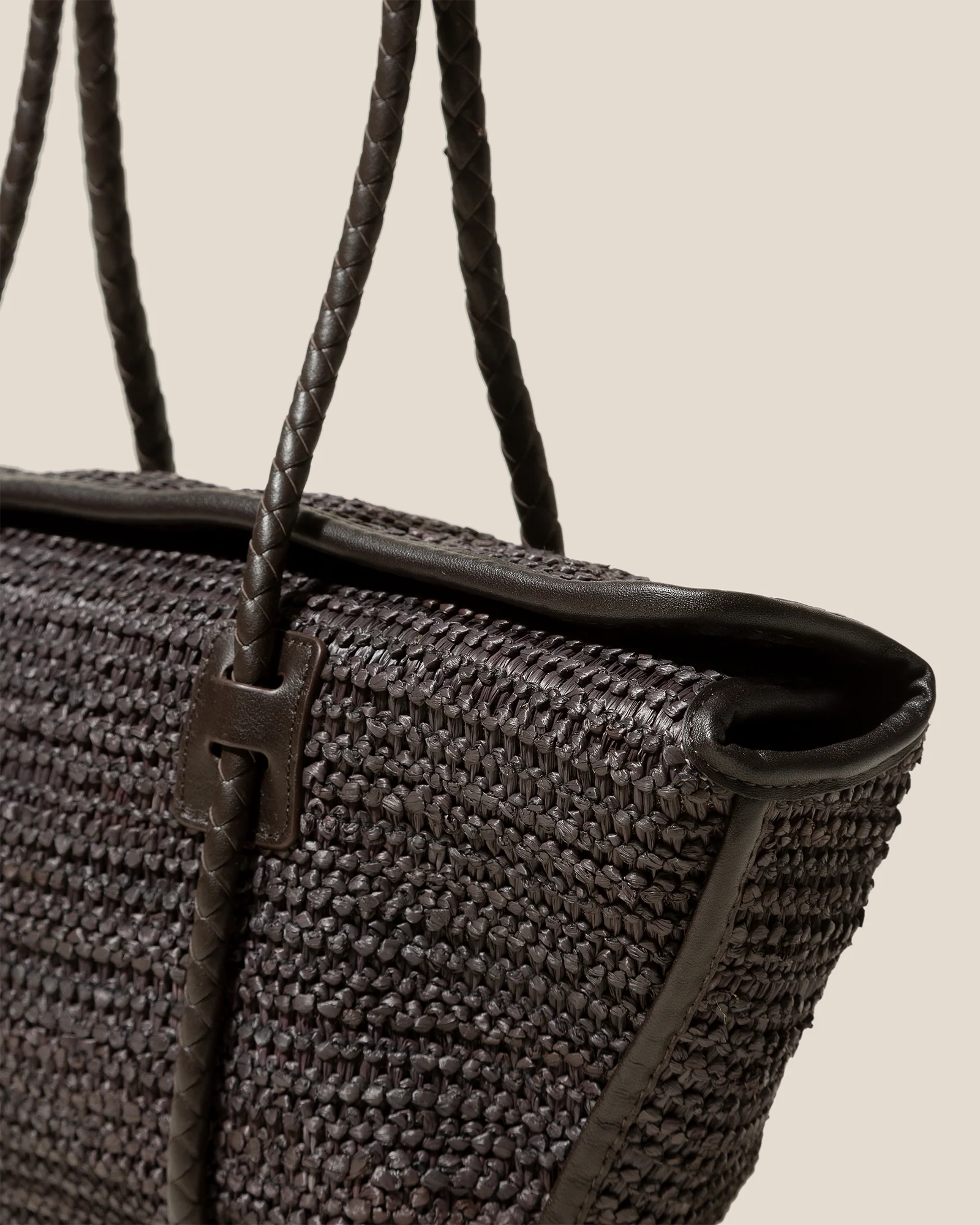 FORNA RAFFIA - Leather Framed Shoulder Bag - Image 3