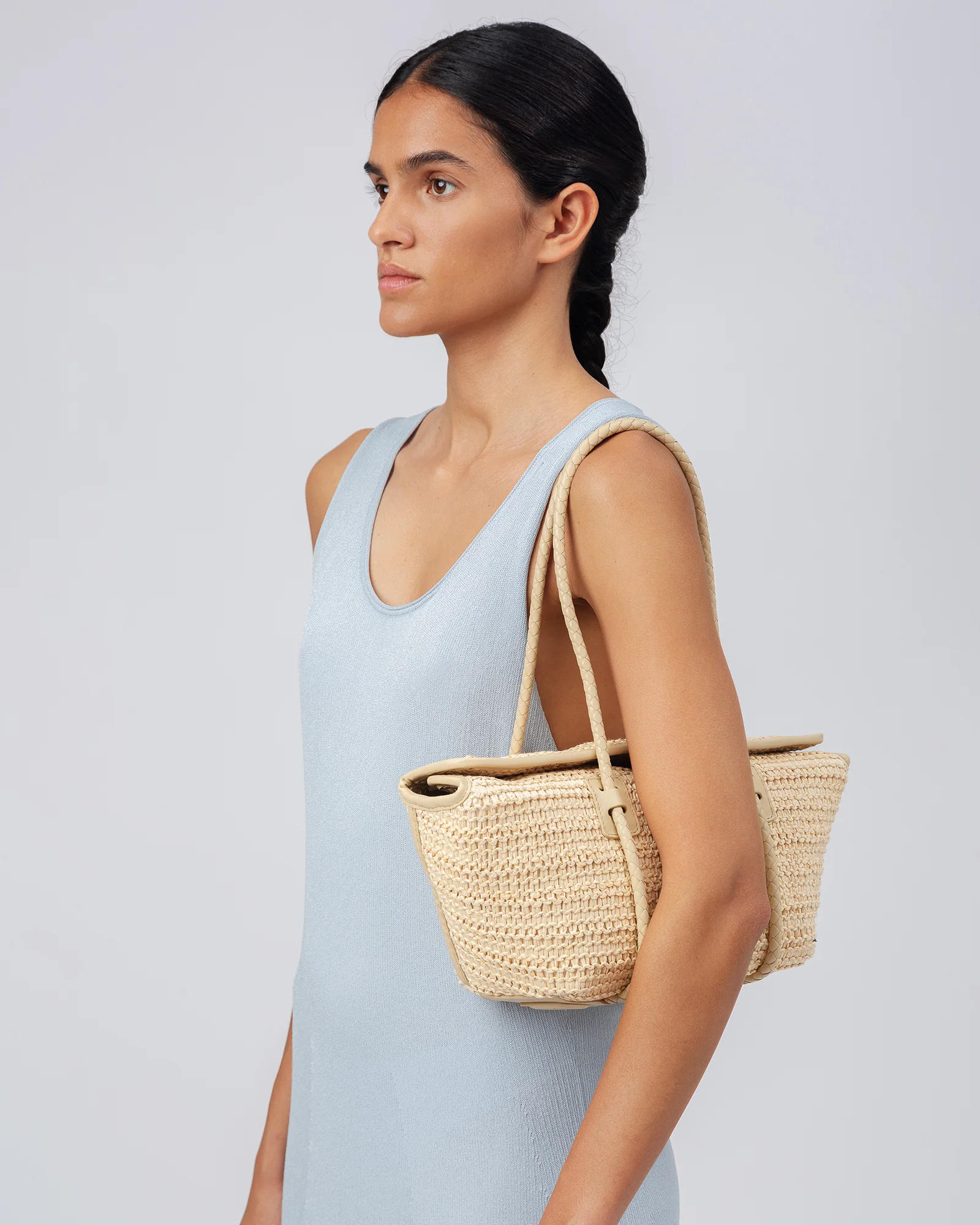 FORNA RAFFIA - Leather Framed Shoulder Bag - Image 5